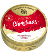 Cavendish Merry Christmas Mixed Fruit Drops Tin 