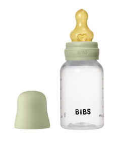 BIBS Round Latex Slow Flow Baby Bottle Sage