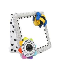 Sassy Baby Grey Tummy Time Floor Mirror Bee