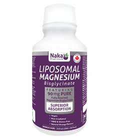 Naka Platinum Liposomal Mag Bisglycinate 90mg Natural Orange