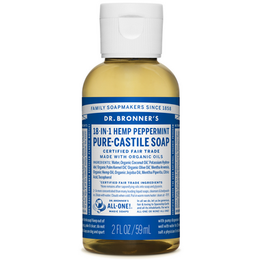 Dr. Bronner\'s Organic Pure Castile Liquid Soap Peppermint 2 Oz Dr. Bronner\'s Organic Pure Castile Liquid Soap Peppermint 2 Oz