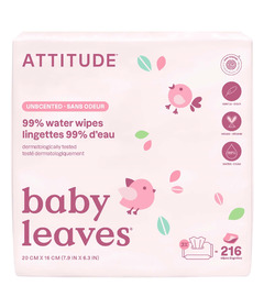 ATTITUDE Baby Leaves Tripack Baby Wipes 99% Water