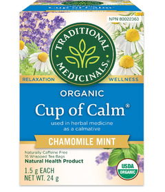 Tasse de thé apaisant biologique à la camomille et à la menthe de Traditional Medicinals