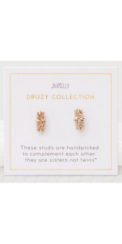 JaxKelly - Rose Gold Druzy Prong Earrings