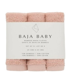 Baja Baby Bamboo Wash Cloths Rose