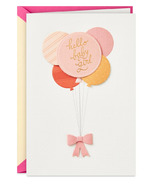 Hallmark Signature Baby Shower Card Baby Girl Balloons