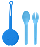 OmieLife Fork Spoon + Pod Capri Blue