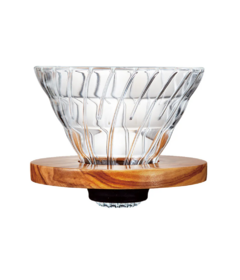 Hario V60-02 Glass Dripper Olive Wood