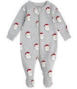 petit lem Baby Sleeper Santa Knit Heather Grey