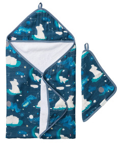 Loulou Lollipop Hooded Towel Set Stargazing Bear