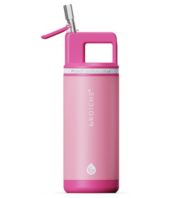 GROSCHE Alpine Kids Flip 'N Sip Water Bottle with Straw Flamingo Pink