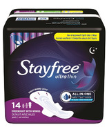Stayfree Serviette hygiénique ultra fine avec rabats pour la nuit