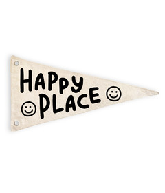 Cherrypick Canvas Pennant Flag Happy Place