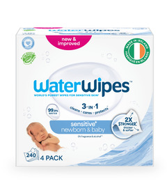WaterWipes Sensitive+ Newborn & Baby Wipes Unscented & Hypoallergenic