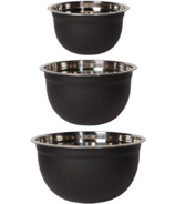 Now Designs Matte Steel Black Mixing Bowls Set