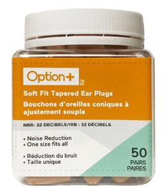 Option+ Soft Fit Tapered Ear Plugs Tan