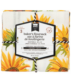Now Designs By Danica Sunflower Splendor Baker's Floursack Dishtowels Set