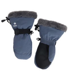 Calikids Mitten with Faux Fur Cuff Blue Stone