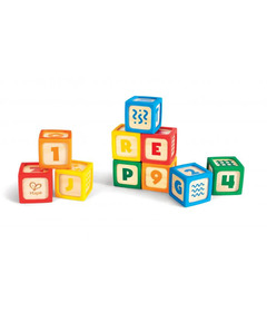 Hape Toys Grip-n-Stack Silicone & Wood Blocks