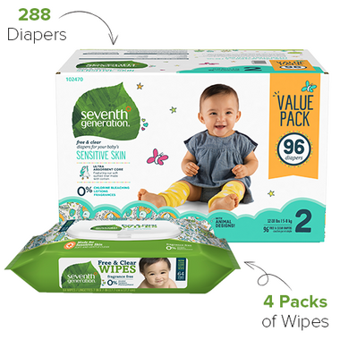 Seventh Generation Size 2 Diapers & Wipes Bundle Seventh Generation Size 2 Diapers & Wipes Bundle