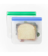 (re)zip Flat Leak-Proof Reusable Sandwich Bags Emerald & Blue