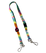 Happy Adjustable Lanyard With Safety Breakaway Clasp Tie Dye