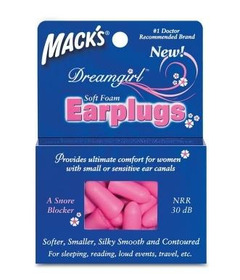 Mack's Dreamgirl Foam Earplugs with Travel Case