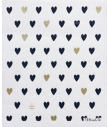 Ten & Co. Swedish Sponge Cloth Gold & Black Hearts