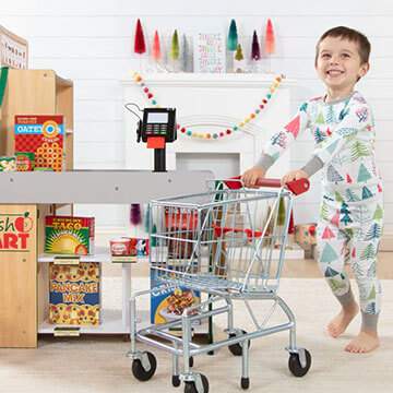 child playing with melissa & doug product