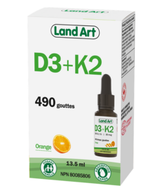 Land Art Organic Vitamin D3 + K2 Orange