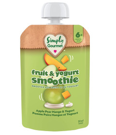 Simply Gourmet Fruit & Yogurt Smoothie Apple Pear Mango
