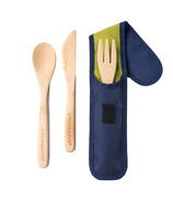 U-Konserve Bamboo Cutlery Set with Recycled Case Navy