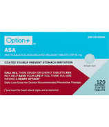 Option+ ASA Acide acétylsalicylique Comprimés à libération retardée USP 81mg