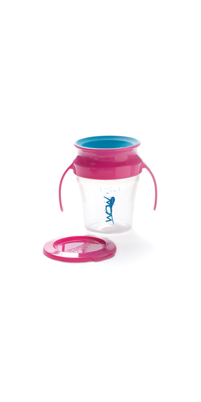  Wow Cup for Kids Original 360 Sippy Cup, Pink with Blue Lid, 9  oz : Baby Drinkware : Baby