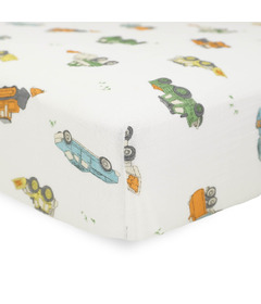 Little Unicorn Cotton Muslin Crib Sheet Work Trucks