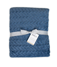 Juddlies Jacquard Flannel Blanket Navy