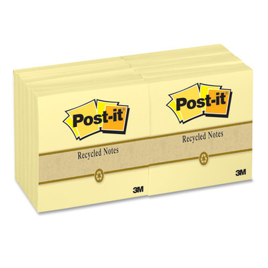 3M Post-it 100% Recycled Original Note Pads 3M Post-it 100% Recycled Original Note Pads