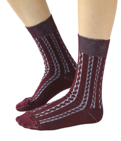 Okayok Cotton Cable Dress Socks Rococo