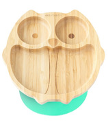 Eco Rascals Bamboo Owl Shaped Suction Plate Green