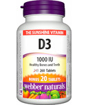Webber Naturals Vitamine D3 Comprimés Format boni
