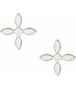 Natalie Wood Designs Enamel Cross Stud Earrings White Enamel