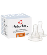 Lifefactory Silicone Nipples Stage 3 for 4oz and 9oz Glass Bottles