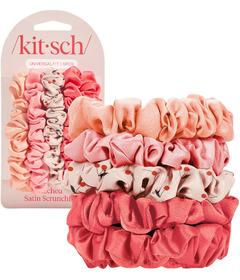 image of Kitsch Ruched Satin Scrunchies Assorted Cherry Blossom with sku:330941
