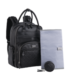 Babbleroo Original Diaper Bag Vegan Leather Black