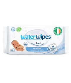 WaterWipes Sensitive+ Newborn & Baby Wipes Unscented & Hypoallergenic