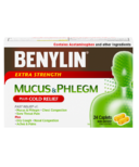 Benylin Mucus & Phlegm Plus Cold Relief Extra Strength Caplets