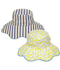 Rockahula Kids Stripy Reversible Sun Hat Lemon Drop