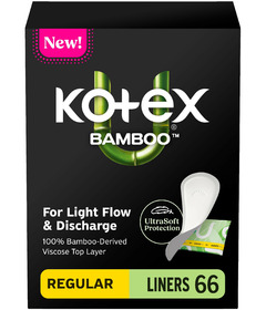 U by KOTEX Bamboo Absorbent Regular Length Folded & Wrapped Liners