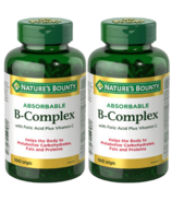 Nature's Bounty Super B-Complex with Folic Acid plus Vitamin C Bundle