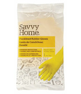 Savvy Home Household Flocklined Rubber Gloves Medium/Large
